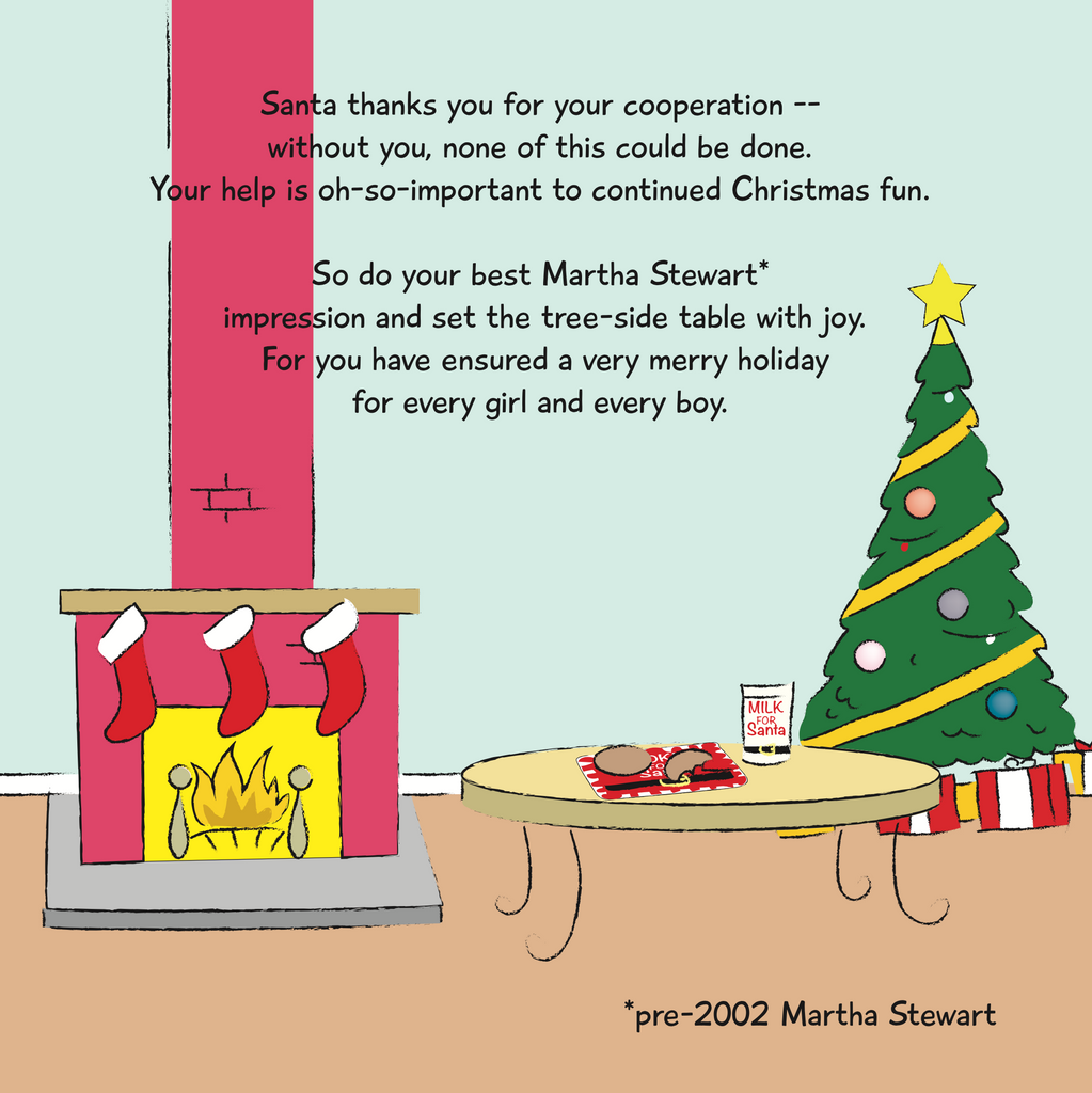 Santa Christmas book milk and cookies