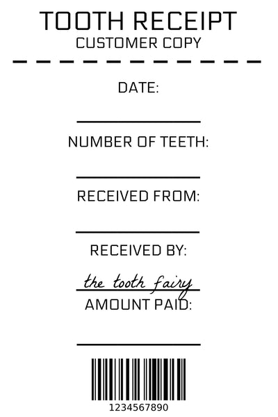 tooth fairy receipt